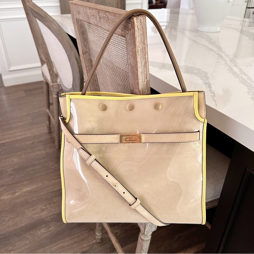 Tory Burch Lee Radziwill Raincoat Double Bag Satchel - Picture 16 of 16